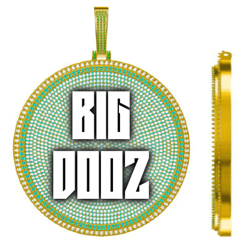 CUSTOM LETTER NECKLACE 3D BIG DISC