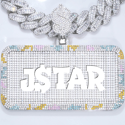 CUSTOM LETTER NECKLACE 3D COLORFUL SQUARE