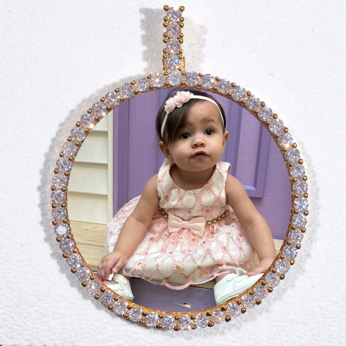 LARGE 3D CIRCLE CUSTOM PICTURE PENDANT