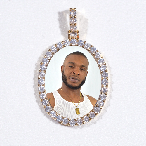 3D Oval Custom Picture Pendant