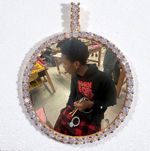 LARGE 3D CIRCLE CUSTOM PICTURE PENDANT