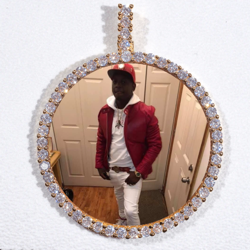 LARGE 3D CIRCLE CUSTOM PICTURE PENDANT