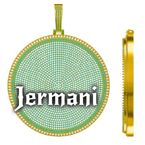 CUSTOM LETTER NECKLACE 3D BIG DISC