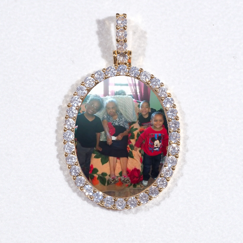 3D Oval Custom Picture Pendant