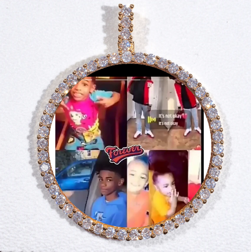LARGE 3D CIRCLE CUSTOM PICTURE PENDANT