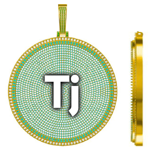 CUSTOM LETTER NECKLACE 3D BIG DISC