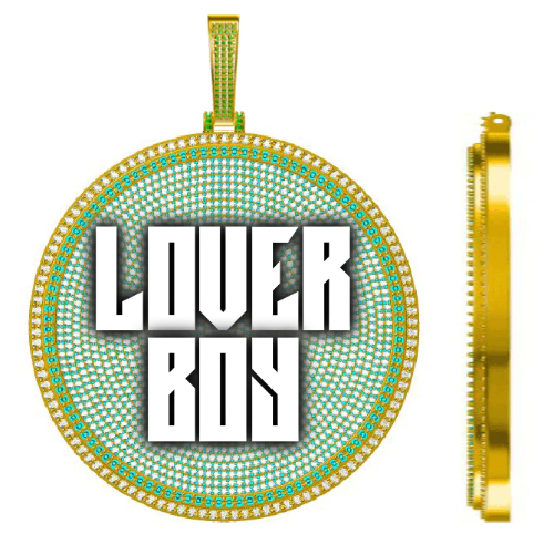 CUSTOM LETTER NECKLACE 3D BIG DISC