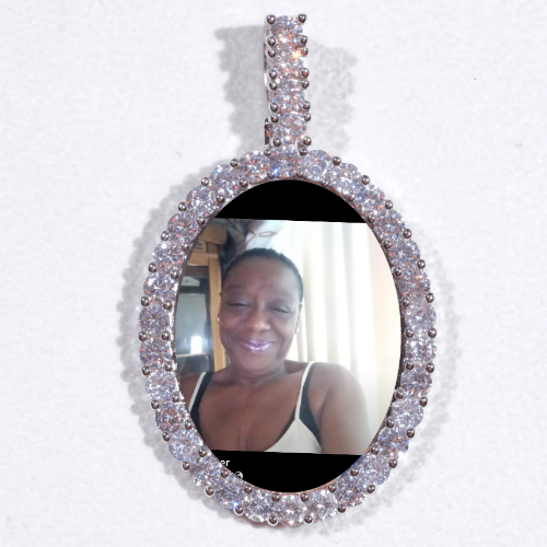 Large 3D Oval Custom Picture Pendant