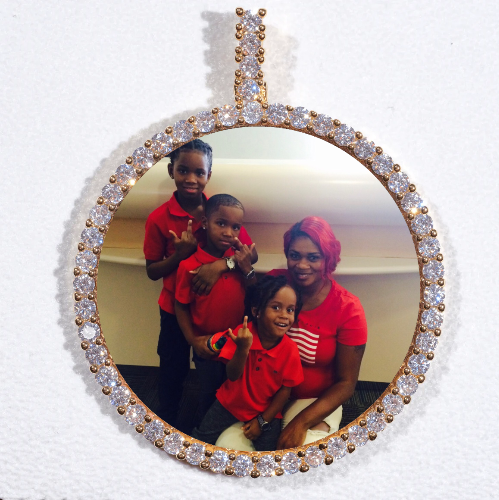 LARGE 3D CIRCLE CUSTOM PICTURE PENDANT