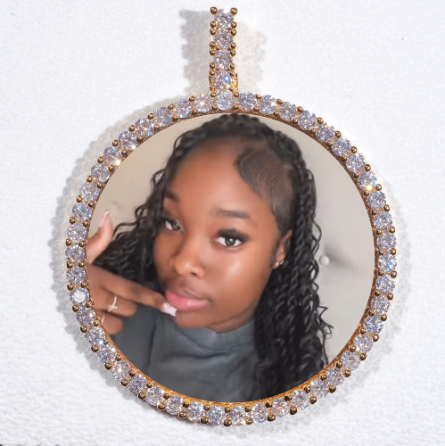 LARGE 3D CIRCLE CUSTOM PICTURE PENDANT