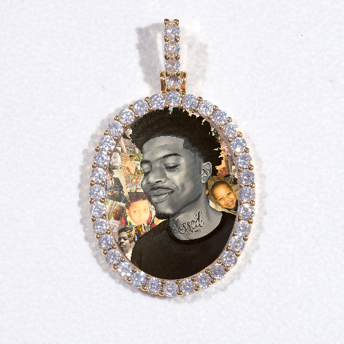 3D Oval Custom Picture Pendant