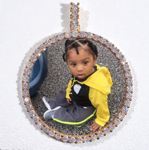 LARGE 3D CIRCLE CUSTOM PICTURE PENDANT