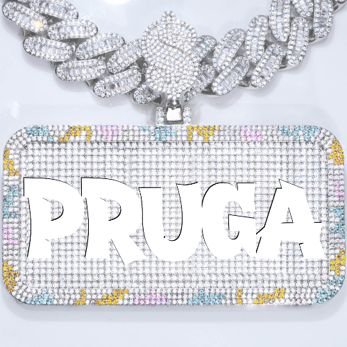 CUSTOM LETTER NECKLACE 3D COLORFUL SQUARE