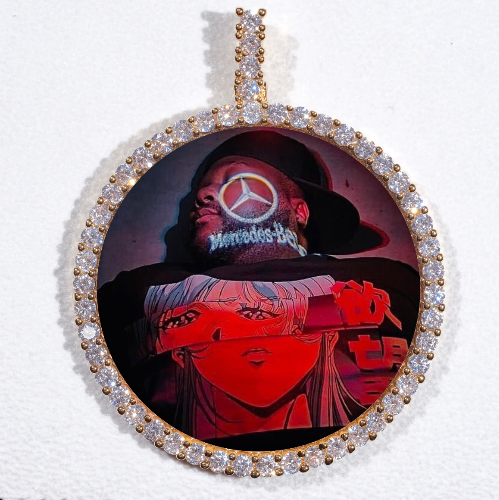 LARGE 3D CIRCLE CUSTOM PICTURE PENDANT