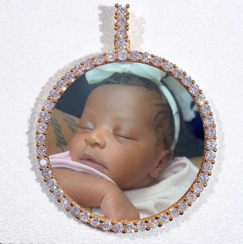 LARGE 3D CIRCLE CUSTOM PICTURE PENDANT