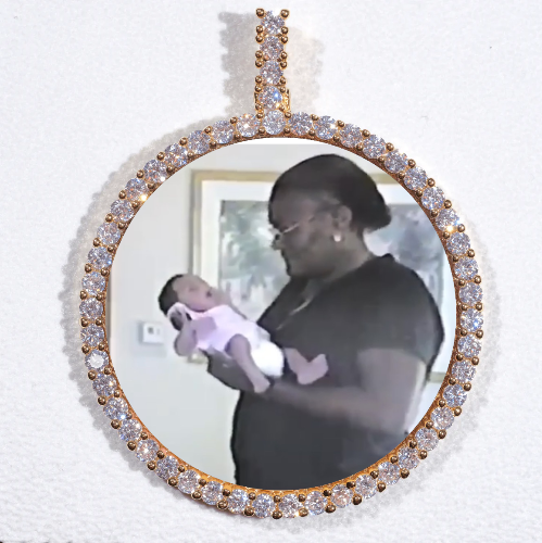 LARGE 3D CIRCLE CUSTOM PICTURE PENDANT