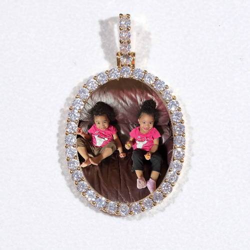 3D Oval Custom Picture Pendant