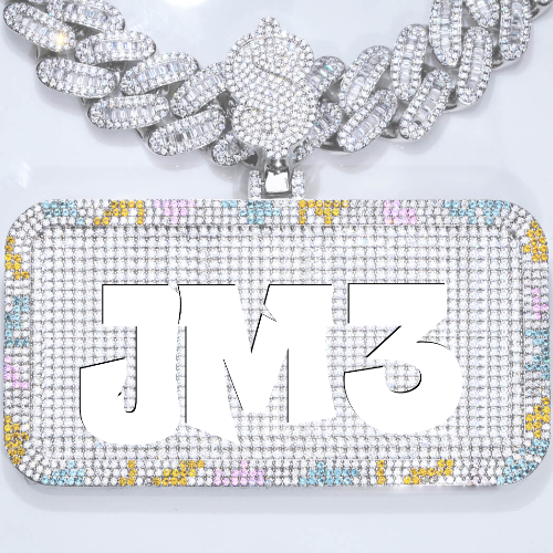 CUSTOM LETTER NECKLACE 3D COLORFUL SQUARE