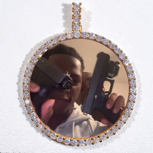 LARGE 3D CIRCLE CUSTOM PICTURE PENDANT