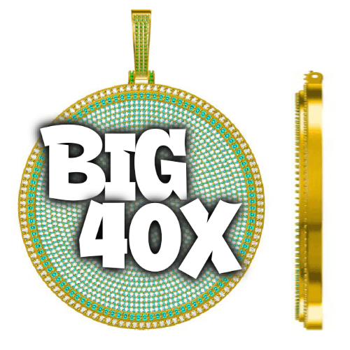 CUSTOM LETTER NECKLACE 3D BIG DISC