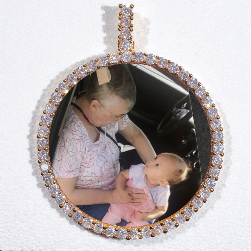 LARGE 3D CIRCLE CUSTOM PICTURE PENDANT