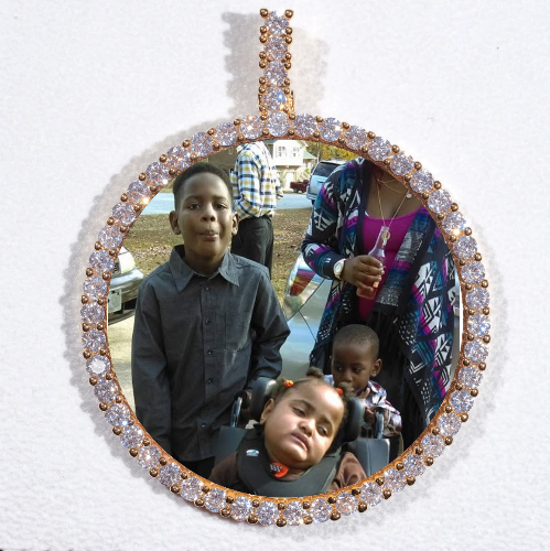 LARGE 3D CIRCLE CUSTOM PICTURE PENDANT