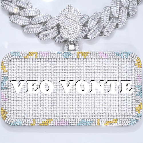 CUSTOM LETTER NECKLACE 3D COLORFUL SQUARE