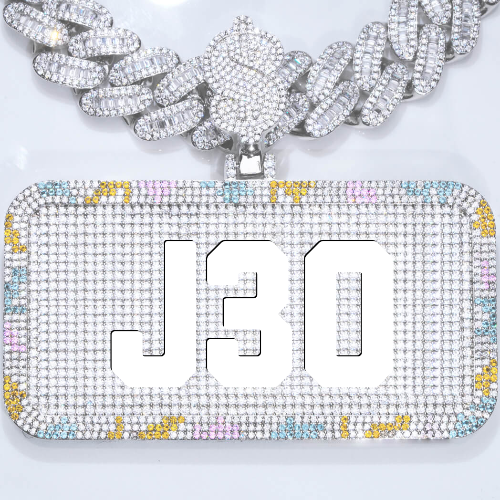 CUSTOM LETTER NECKLACE 3D COLORFUL SQUARE