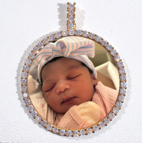 LARGE 3D CIRCLE CUSTOM PICTURE PENDANT