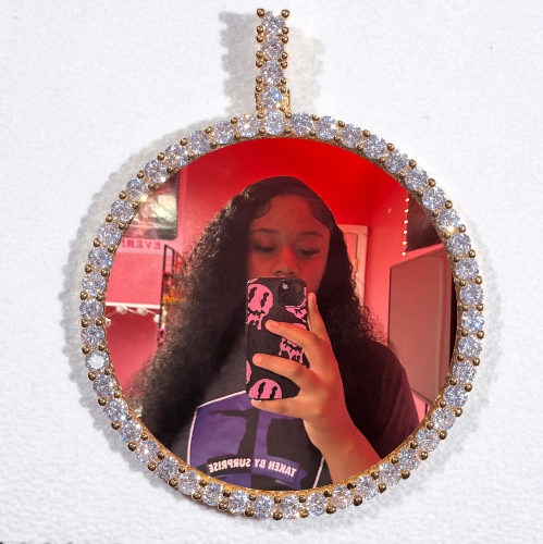 LARGE 3D CIRCLE CUSTOM PICTURE PENDANT