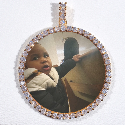 LARGE 3D CIRCLE CUSTOM PICTURE PENDANT
