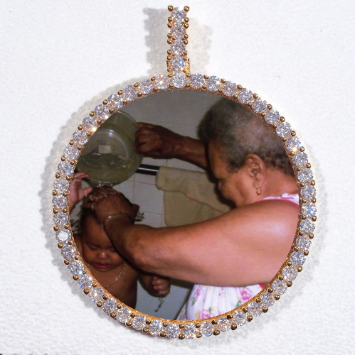 LARGE 3D CIRCLE CUSTOM PICTURE PENDANT