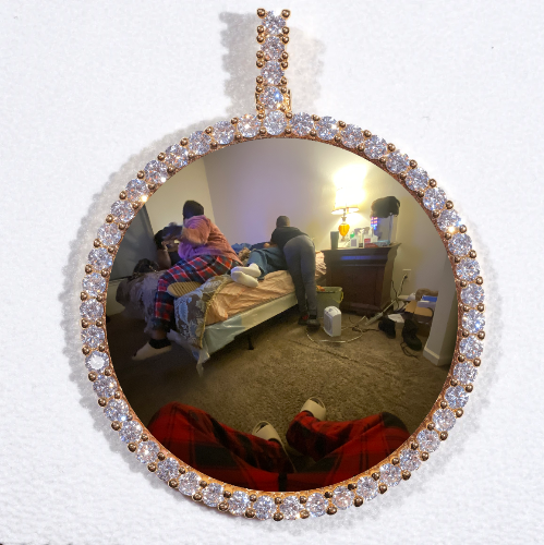 LARGE 3D CIRCLE CUSTOM PICTURE PENDANT