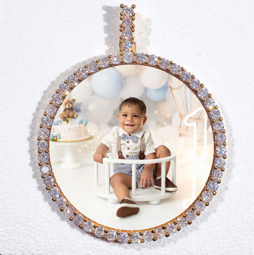 LARGE 3D CIRCLE CUSTOM PICTURE PENDANT