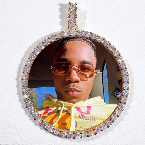 LARGE 3D CIRCLE CUSTOM PICTURE PENDANT