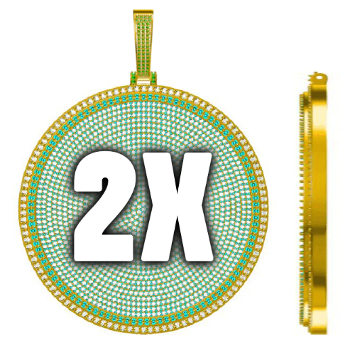 CUSTOM LETTER NECKLACE 3D BIG DISC