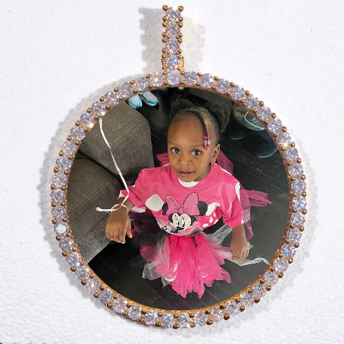 LARGE 3D CIRCLE CUSTOM PICTURE PENDANT