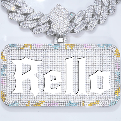 CUSTOM LETTER NECKLACE 3D COLORFUL SQUARE