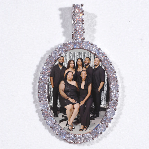 Large 3D Oval Custom Picture Pendant