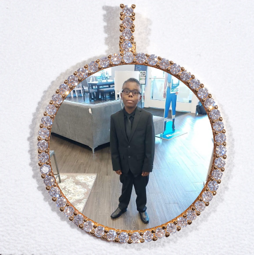 LARGE 3D CIRCLE CUSTOM PICTURE PENDANT