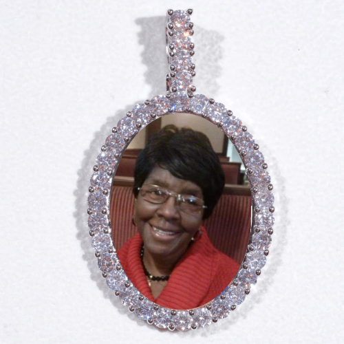 Large 3D Oval Custom Picture Pendant
