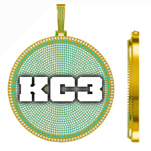 CUSTOM LETTER NECKLACE 3D BIG DISC