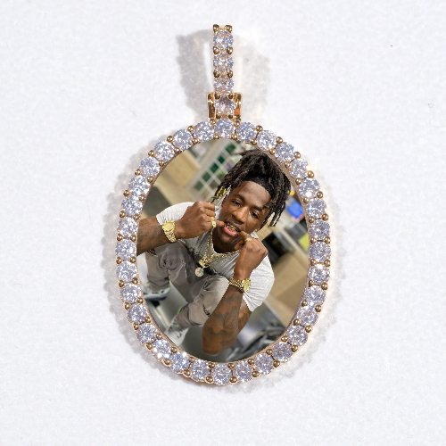 3D Oval Custom Picture Pendant