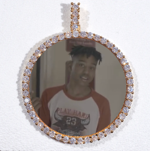 LARGE 3D CIRCLE CUSTOM PICTURE PENDANT