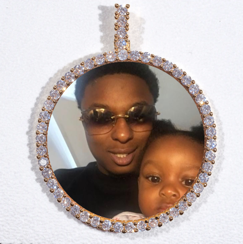 LARGE 3D CIRCLE CUSTOM PICTURE PENDANT