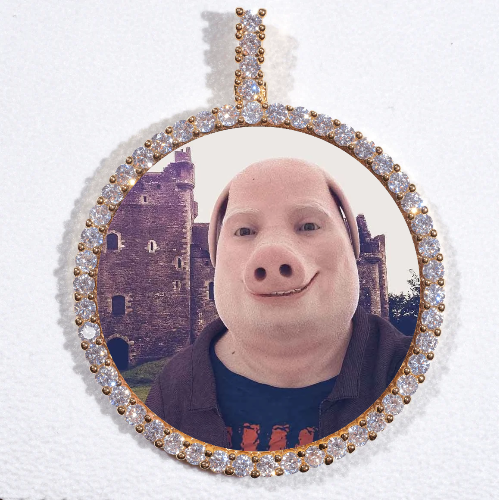 LARGE 3D CIRCLE CUSTOM PICTURE PENDANT