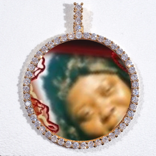 LARGE 3D CIRCLE CUSTOM PICTURE PENDANT