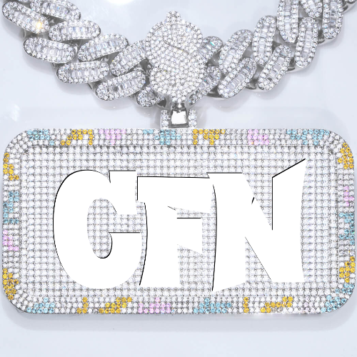 CUSTOM LETTER NECKLACE 3D COLORFUL SQUARE
