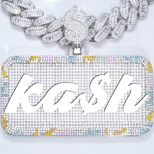 CUSTOM LETTER NECKLACE 3D COLORFUL SQUARE