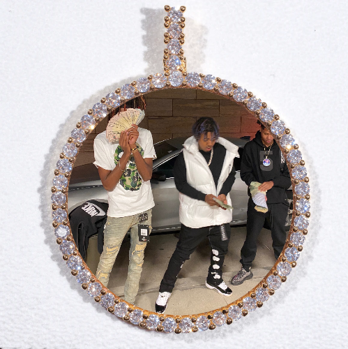LARGE 3D CIRCLE CUSTOM PICTURE PENDANT